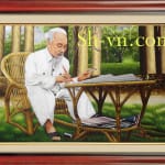 ベトナム刺繍絵＝ホーおじさん　03＝- SHVN 1003-70cm x 90cm. (3)